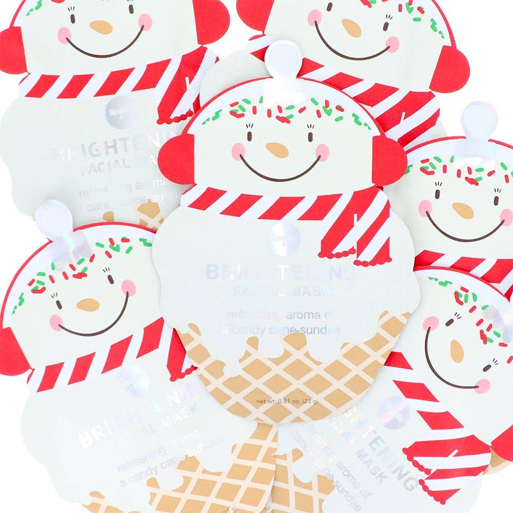 My Spa Life - Wholesale Skincare Face Mask - Candy Cane Sundae Christmas Holiday Brightening Facial Mask1