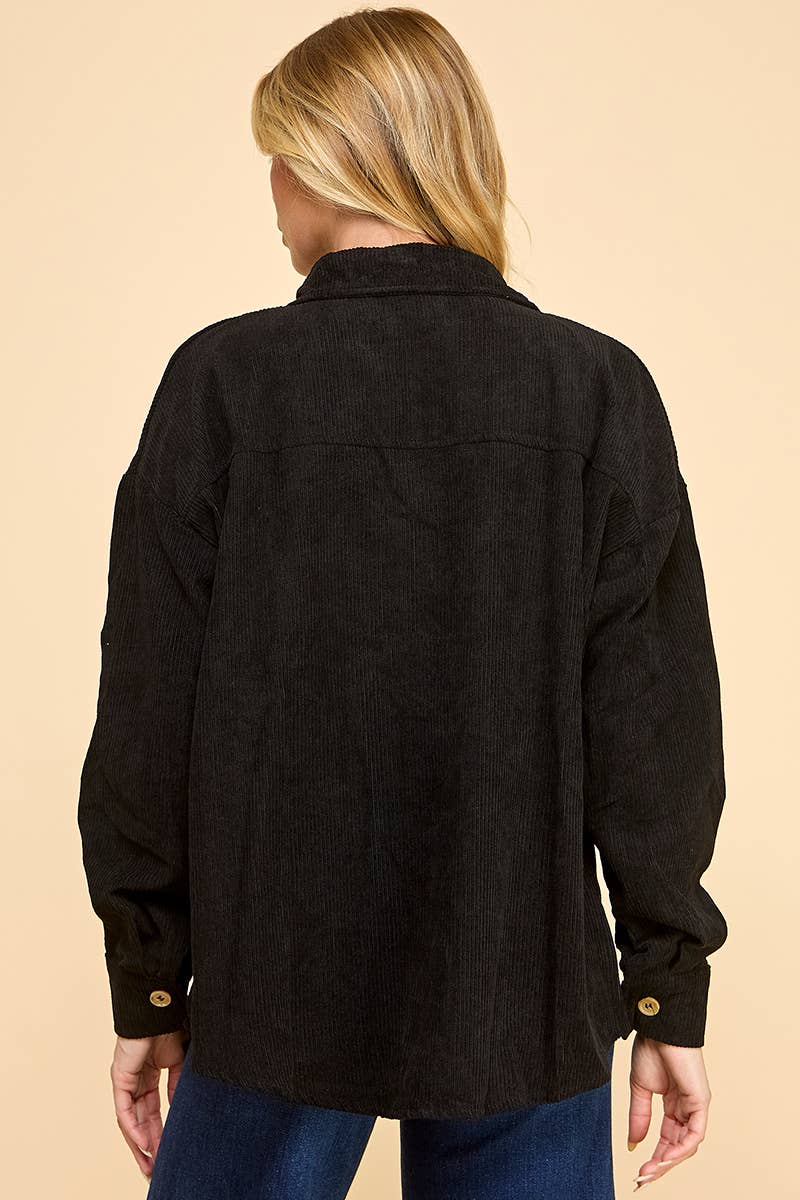 Cezele - Venta al por mayor Camisa con botones - Mujer - Camisa de pana abotonada de gran tamaño14