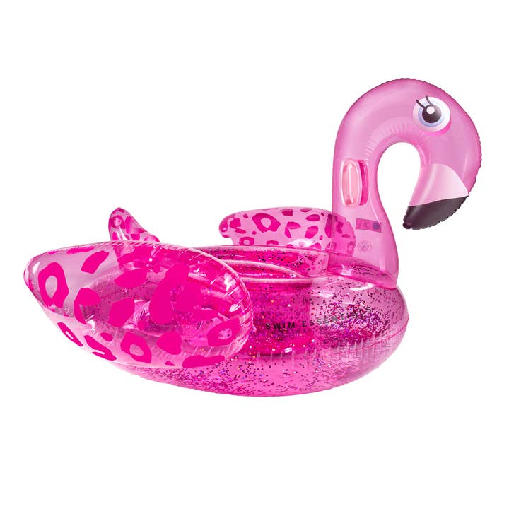 Swim Essentials Ride On, Neon Leopard Flamingo, 142 cm for wholesale by Axis Toys & Gifts