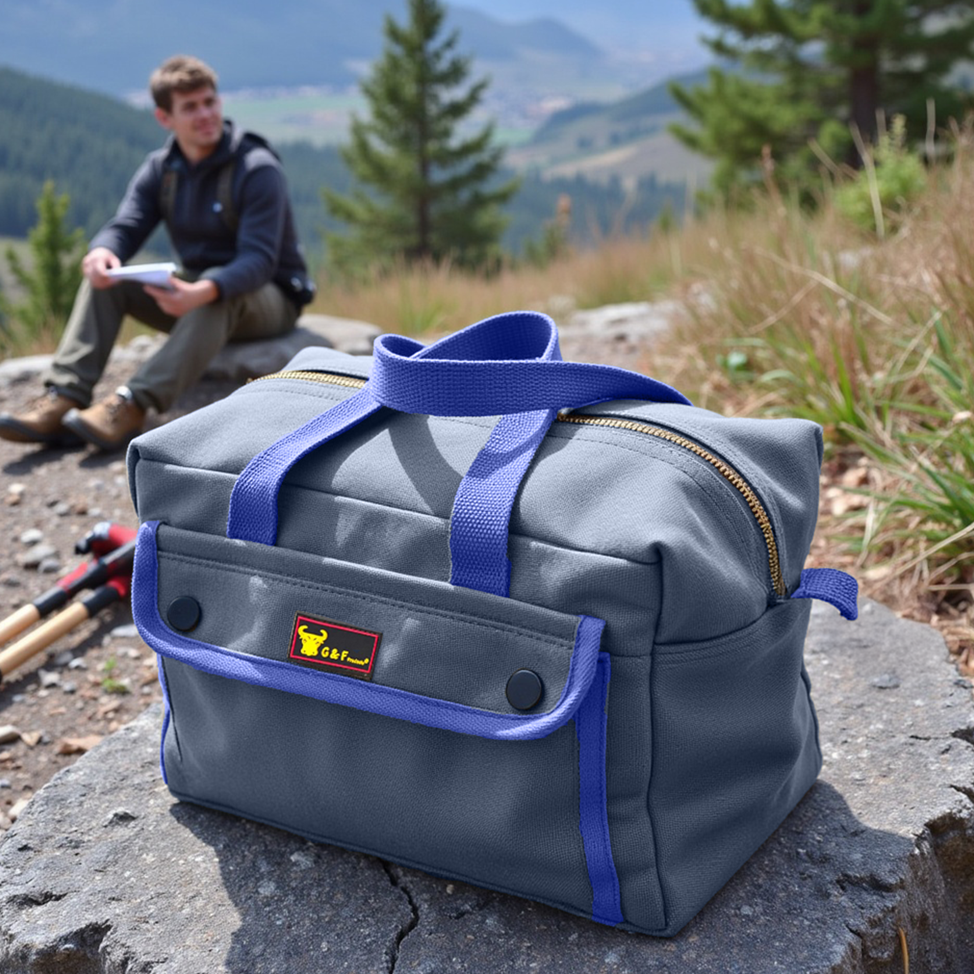 G & F Products - Vente Sac/panier à accessoires pour cheveux - Sac de sport en toile cirée de style militaire, résistant à l'eau5