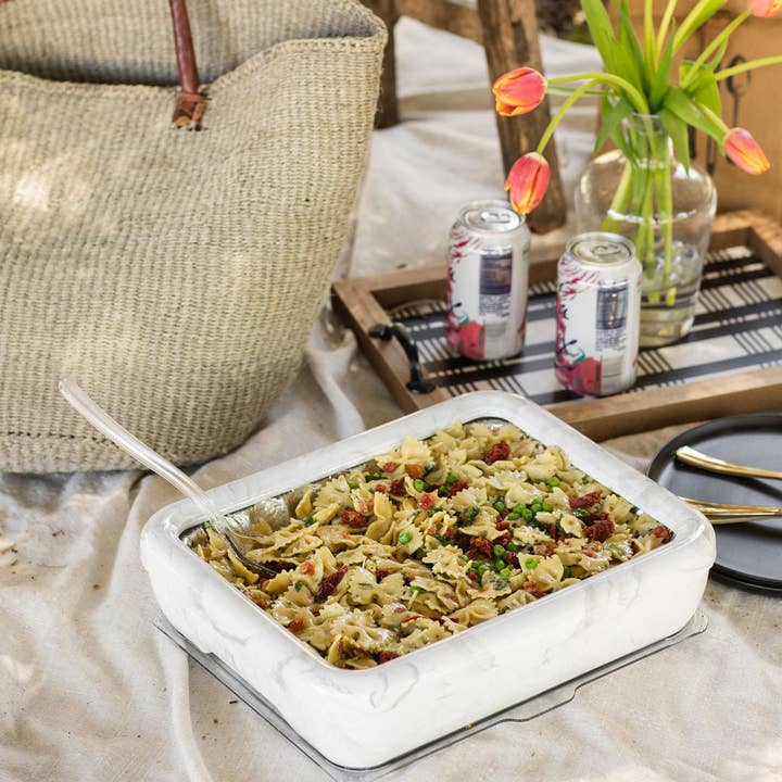 Fancy Panz - Wholesale Casserole Carrier - Classic Set - Pan Frame w/ Lid & Serving Spoon - Marble4