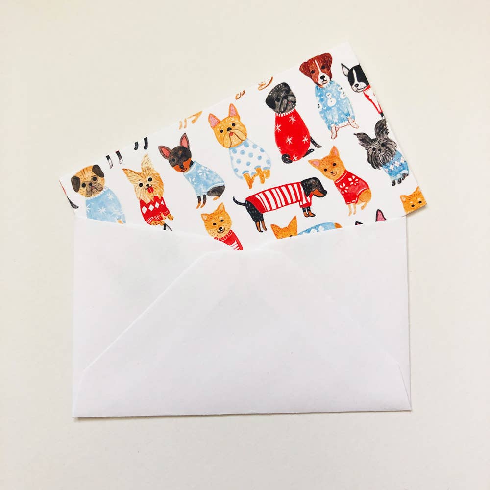 Honeyberry Studios - Wholesale Stationery/Notecard Set - Dogs in Sweaters Tiny Notes2