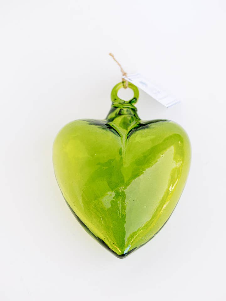 Herz aus geblasenem Glas - Grün - Groß für den Großhandel von Casa Bella Vida