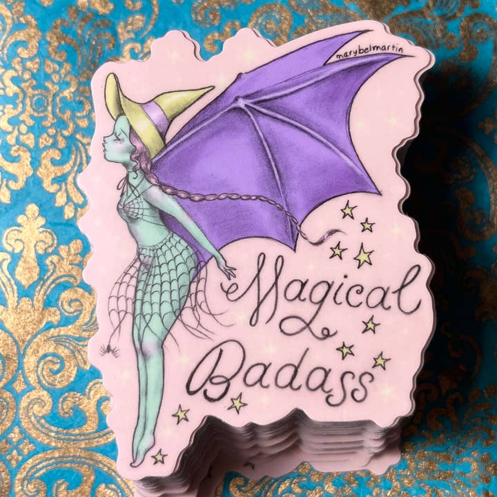 Magical Badass vinyl sticker for wholesale by Marybel Martin