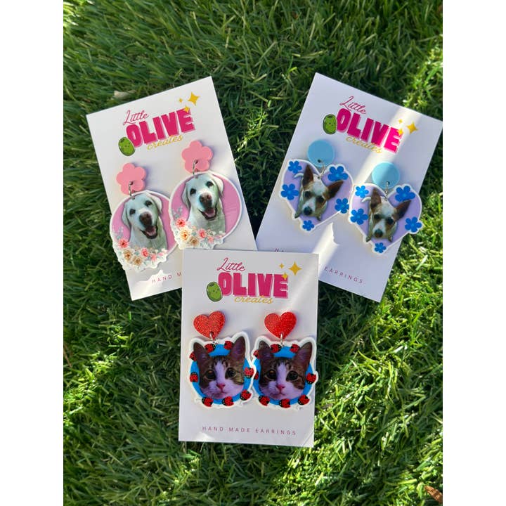 Little Olive Creates - Wholesale Dangle earrings - Fully Customisable Drop Statement Dangle or Stud Earrings - Your Design, Logo, Sports team, party theme Your Style!5