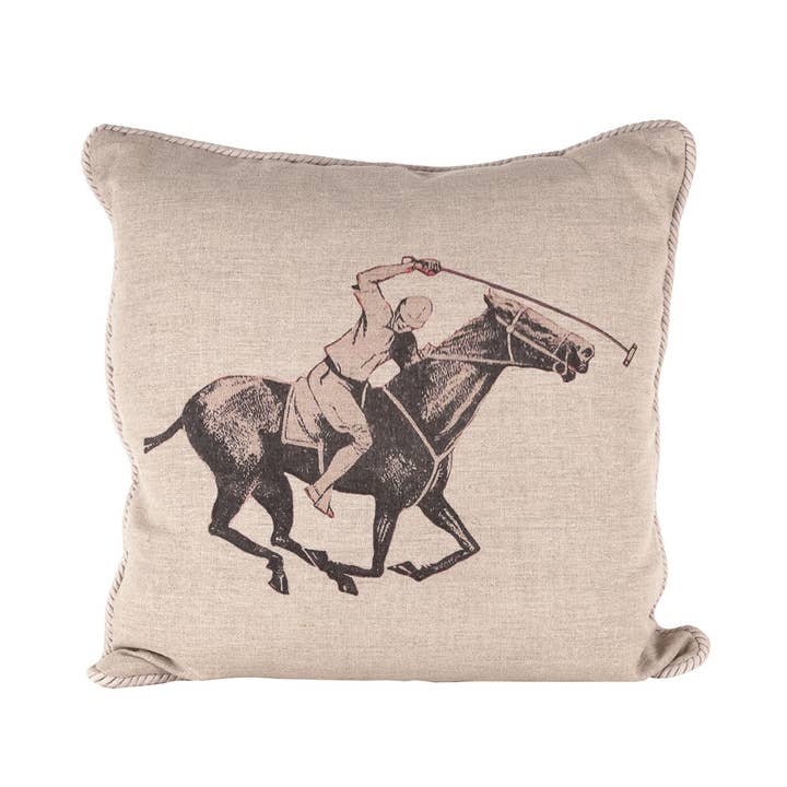 Leinenkissen für Reiter und Polospieler für den Großhandel von Ox Bow Decor
