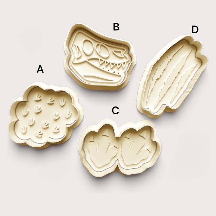 Dino-Ausstechform: 3D-gedruckter Fondant- & Ton-Ausstecher für den Großhandel von Roussell Prints and Demand LLC