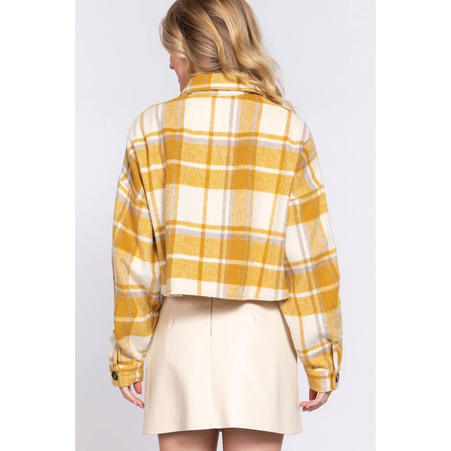 Paperdoll - Venta al por mayor Chaqueta - Mujer - CHAQUETA CORTA HOLGADA DE LANA A CUADROS10