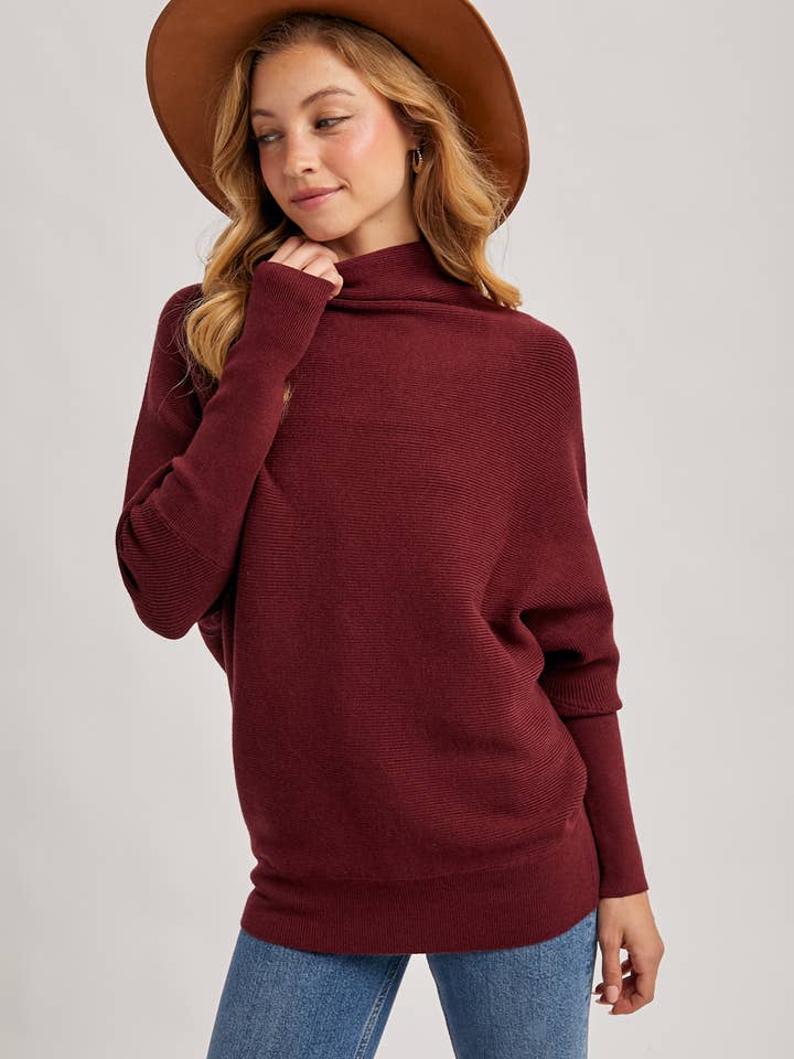 Bluivy - Wholesale Knit Sweater - Women's - SLOUCH NECK DOLMAN SLEEVED PULLOVER54