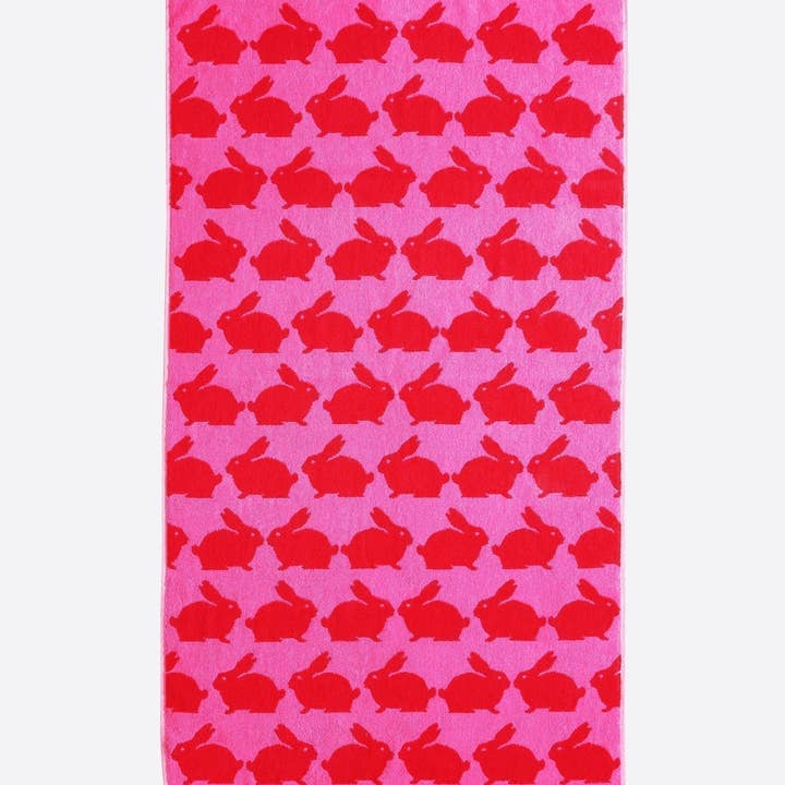 Anorak - Wholesale Hand Towel - Anorak Kissing Rabbits Organic Cotton Hand Towel