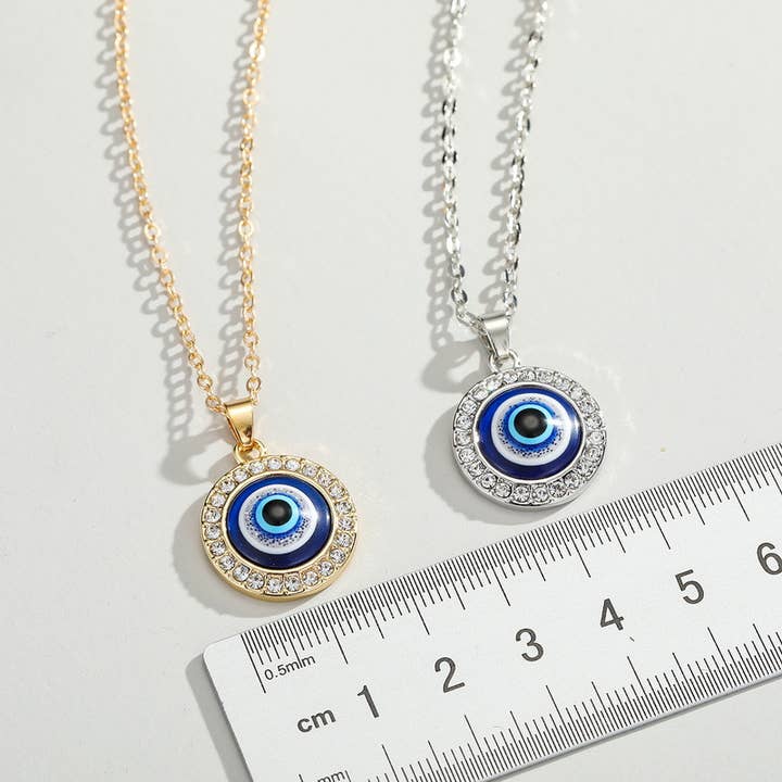 Evil Eye halsband med dubbad amulett (lång stol) för wholesale av Gemscape UK