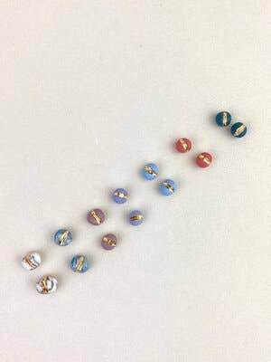 Barrow PDX – wholesale Stud/post earrings – Macaron Studs - Colorful Pigmented Porcelain with Gold6