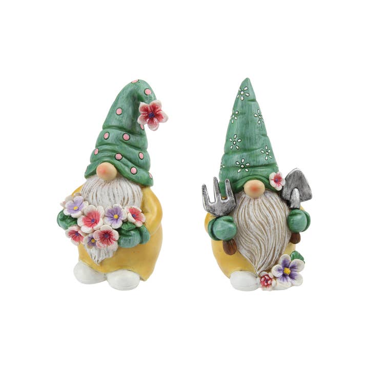 Cubby House - Wholesale Garden Gnome - 15cm Garden Gnome with Tools and Flowers