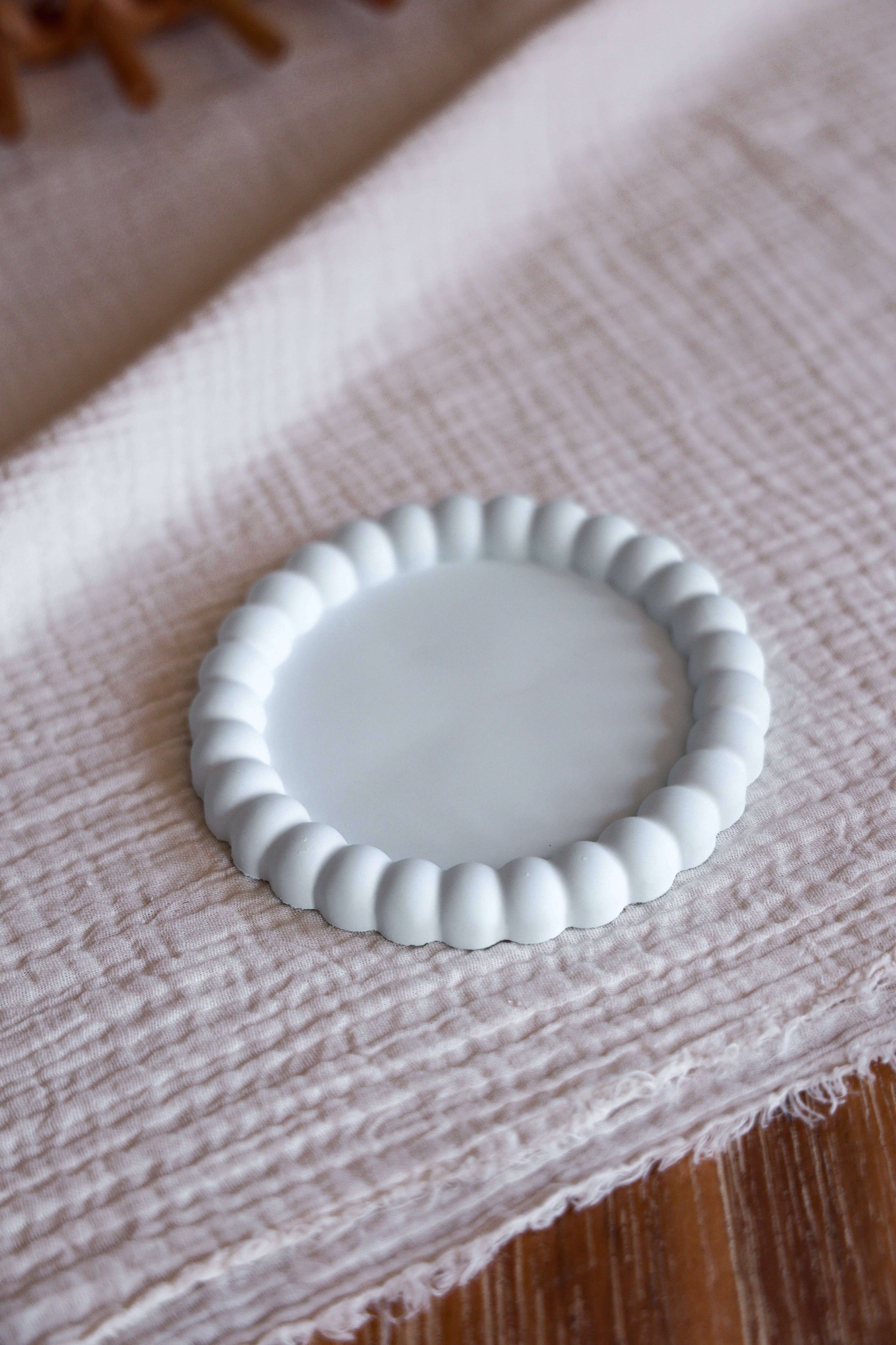 Niki Candle - Vendita all'ingrosso Portagioie - Vassoio rotondo artigianale con bordo a bolle stretto4