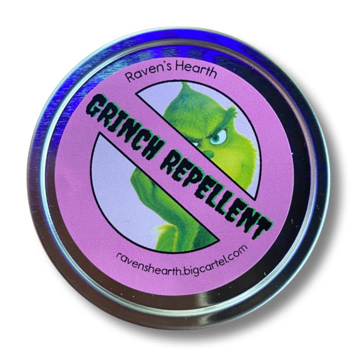 Raven’s Hearth - Wholesale Jar/Filled Candle - Grinch Repellent Candle | Peppermint Vanilla Scent | 4 oz