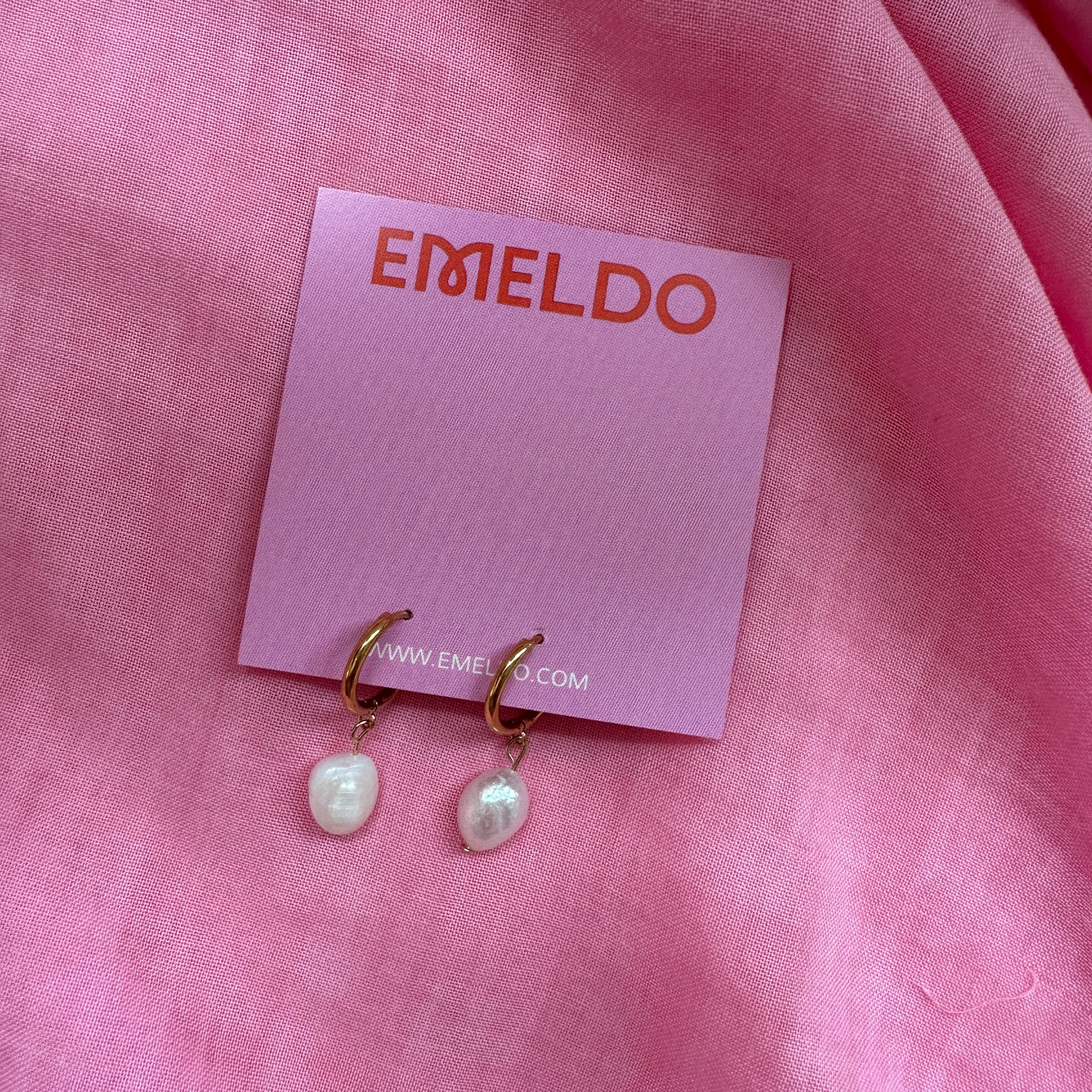 Emeldo - Wholesale Hoop Earrings - Basic Pearl Hoops // select style0