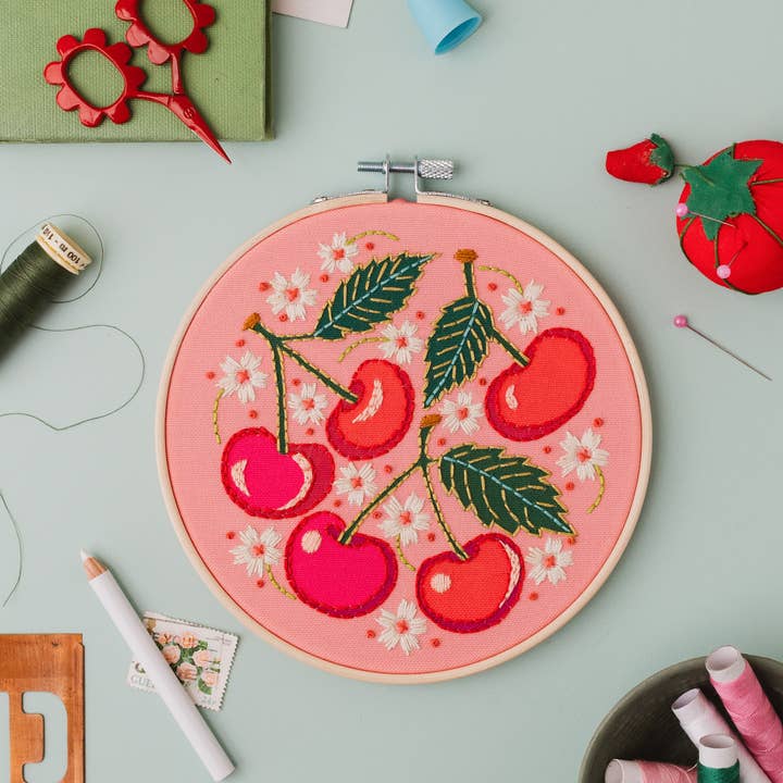 Rikrack - Wholesale Embroidery/Cross Stitch Supplies - Cherries Embroidery Kit5