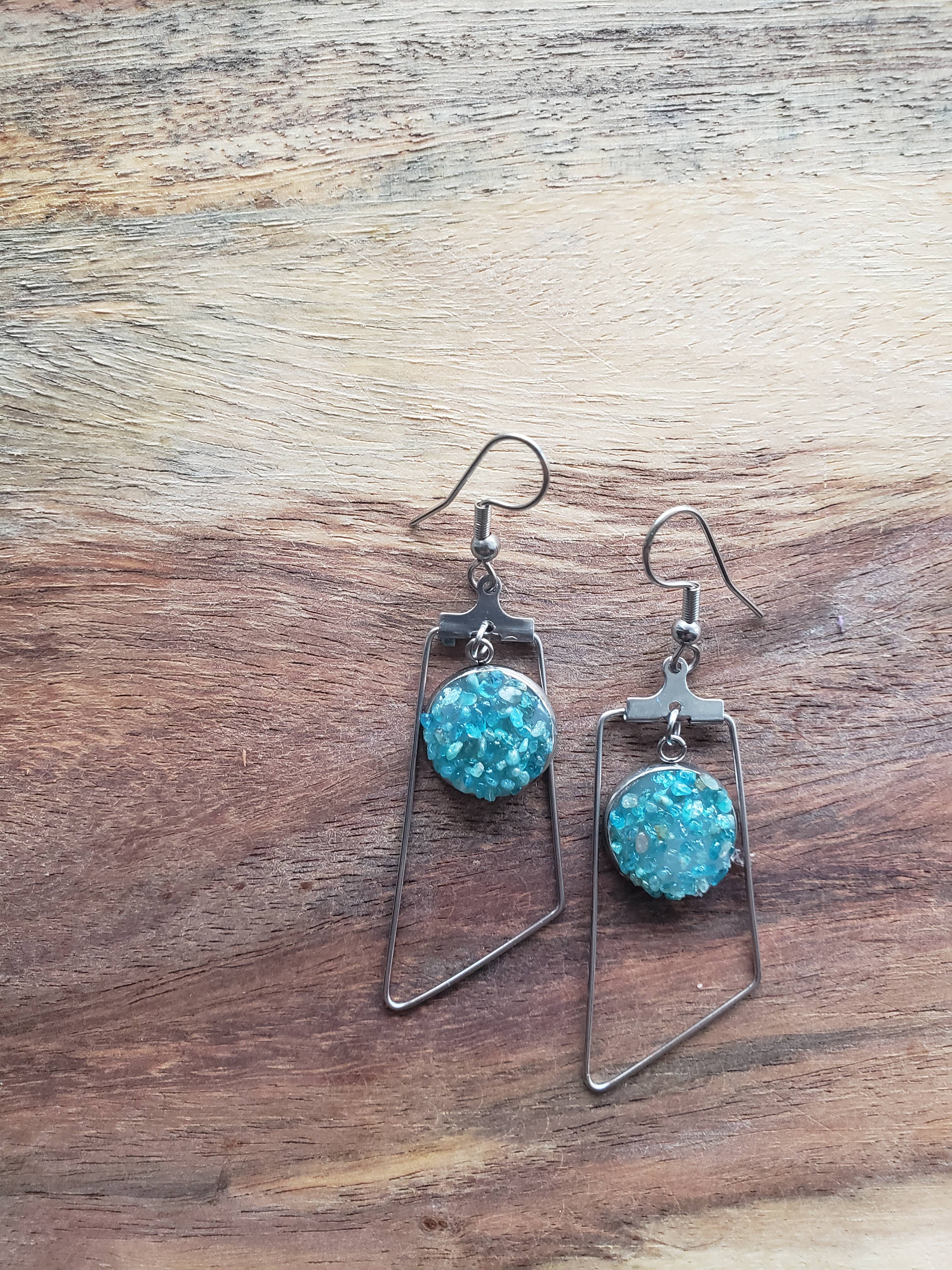 Moon studio jewelry - Wholesale Dangle Earrings - Dangle raw stone earrings25