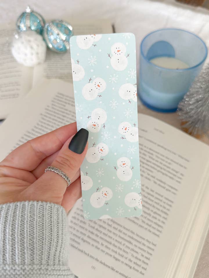 Aqua Snowman Bookmark for wholesale by Little Turkey Shoppe