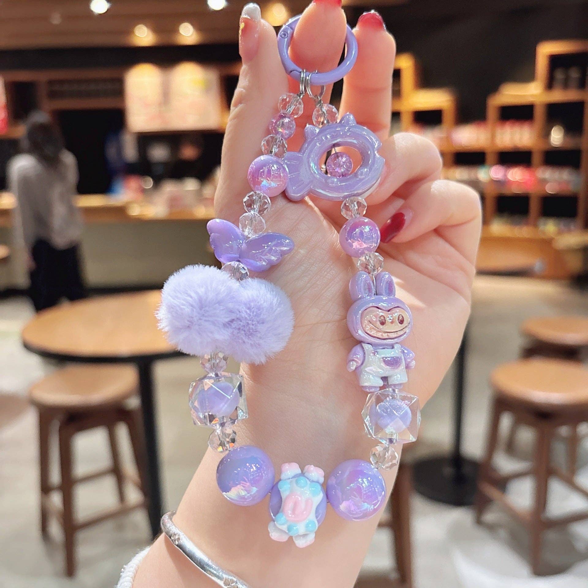 Little Trendy - Wholesale Keychain - Kids - Cute monster Beaded mobile phone chain bag pendant3