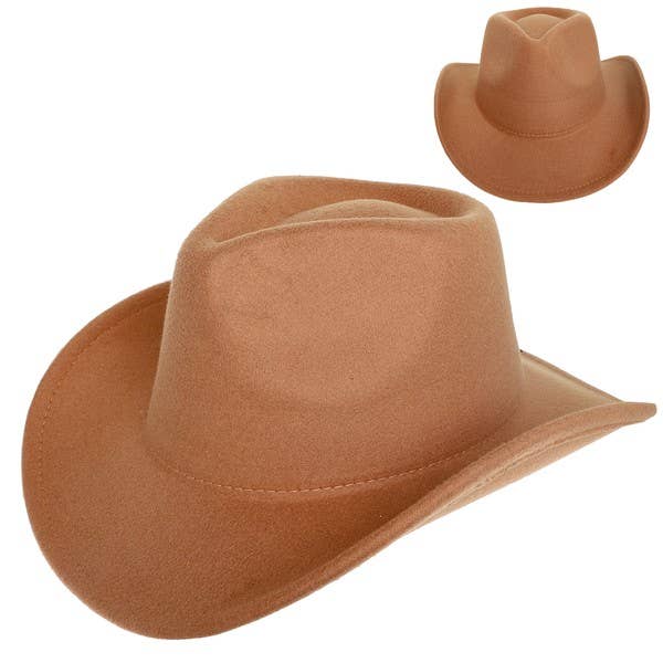 anbfashion - Vente Chapeau de cowboy – femme - CHAPEAU DE COWBOY À LARGE BORD EN FEUTRE OCCIDENTAL À LA MODE HTF29059