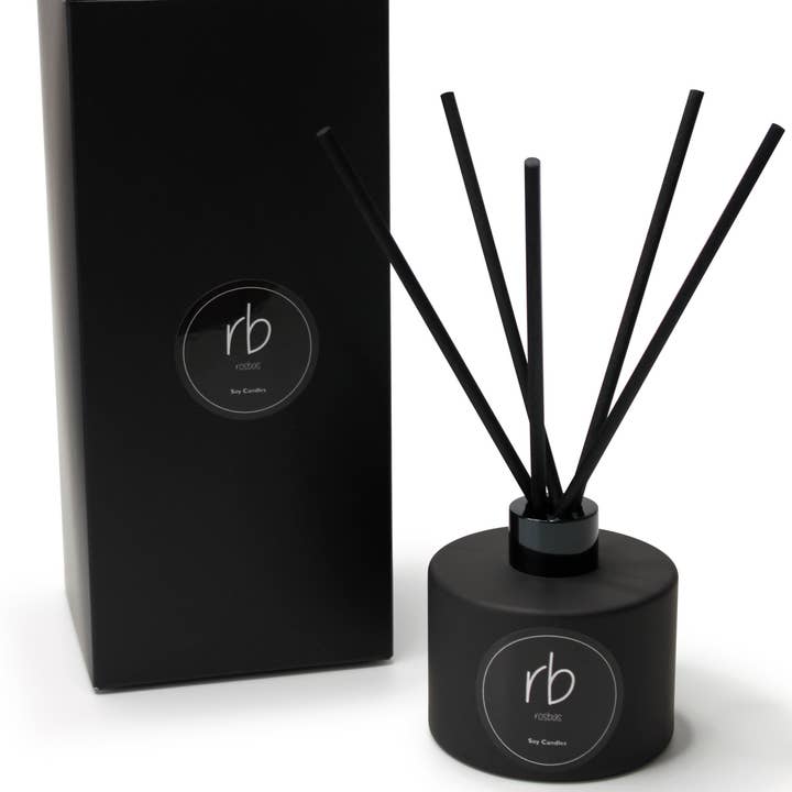 Rosbas Reed Diffusers and Sticks - Scented - Black Glass Bottle - 6 oz for wholesale by rosbas, llc