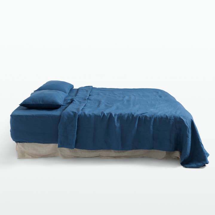 The Katha – wholesale Bedding set – Indigo Linen Duvet Cover Set (3 pcs)