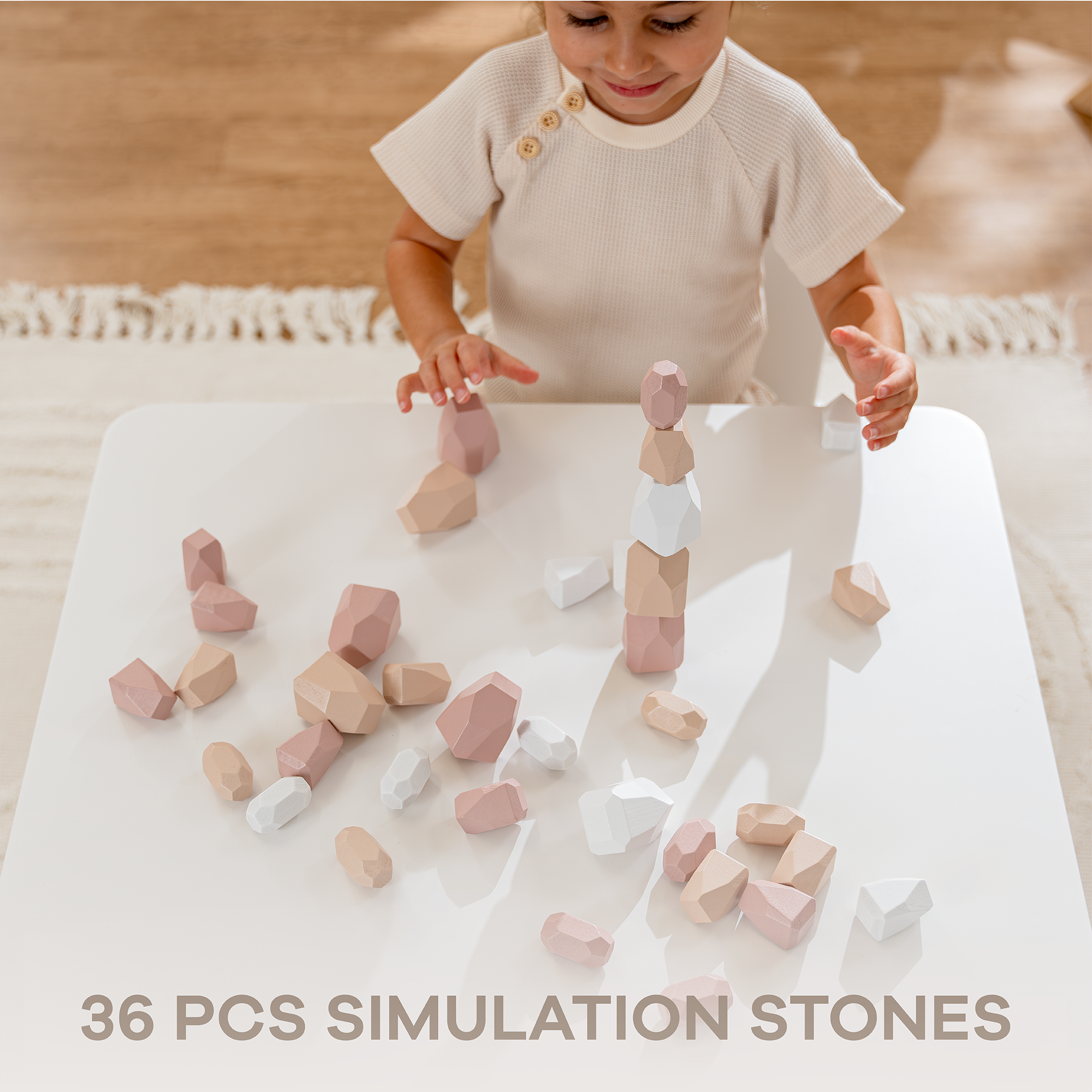 Comfy Cubs - Wholesale Blocks - Kids Baby - Stacking Rocks, 36 pcs Wooden Stacking Stones by Comfy Cubs16