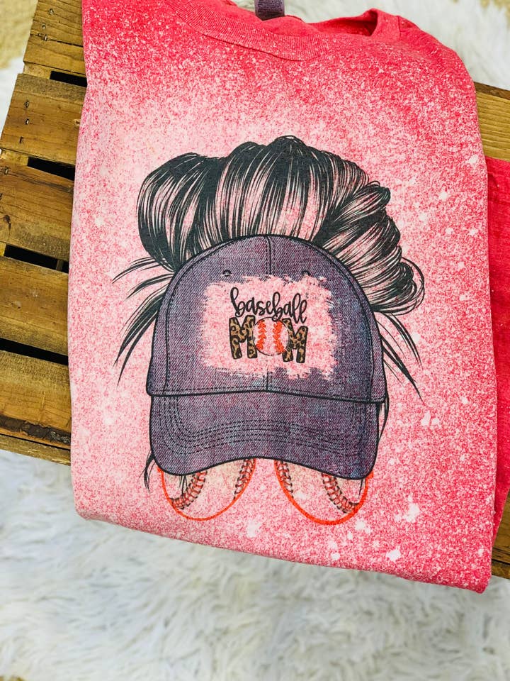 Baseball Mom Hat Messy Bun for wholesale by The leopard shack