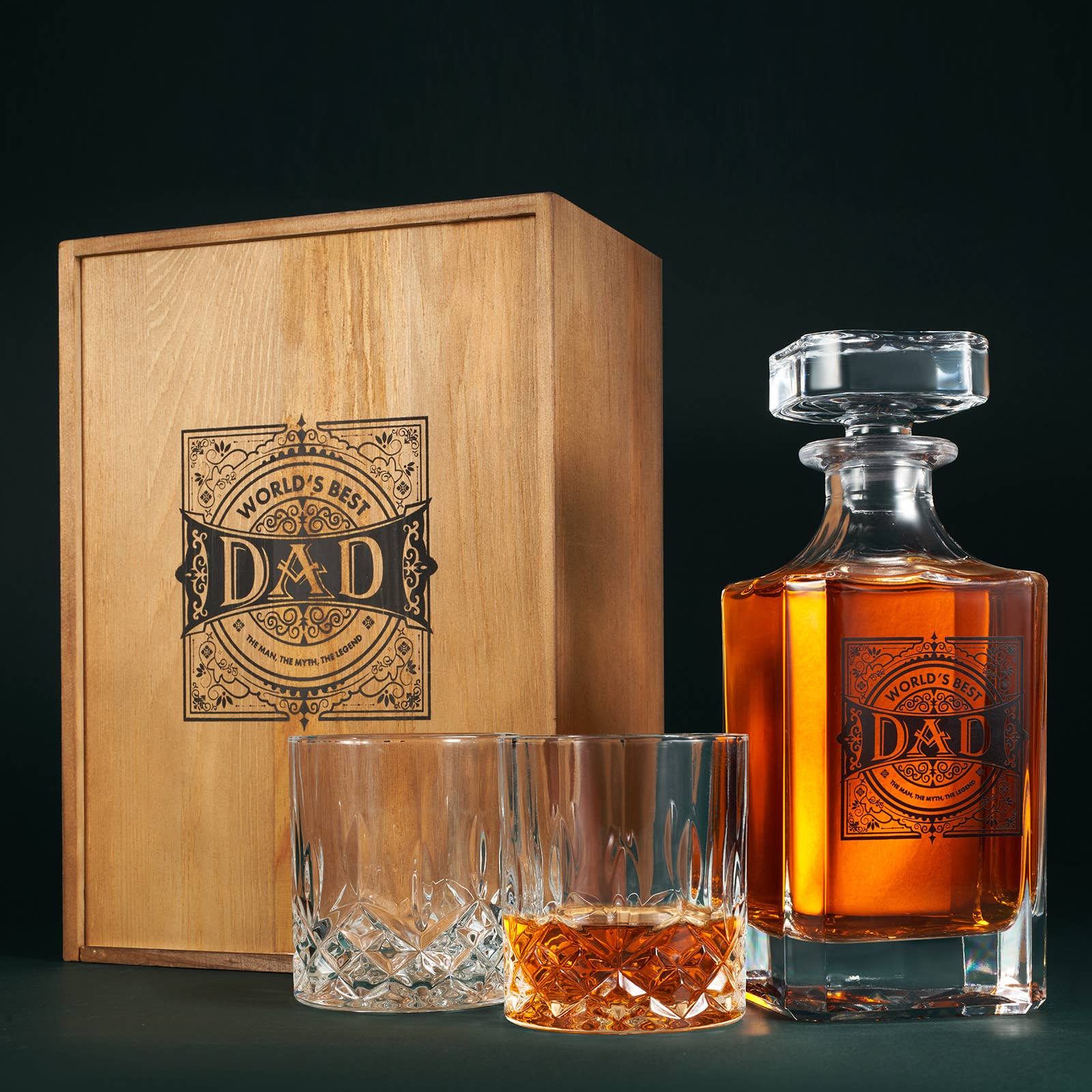 The Wine Savant /  Khen Glassware - Wholesale Decanter - Gift for Dad Whiskey Decanter Gift Set | 730mL4
