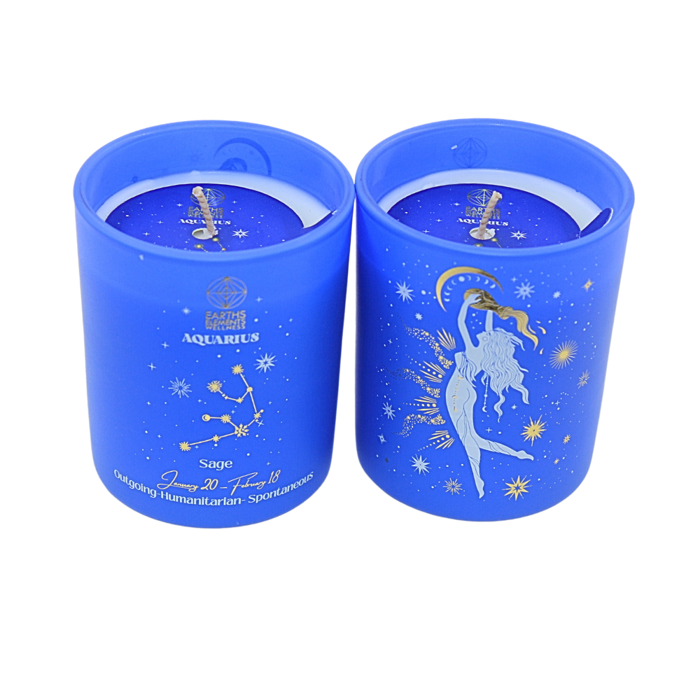 Earths Elements Wholesale - Wholesale Jar/Filled Candle - Zodiac Candle, Aquarius - pack of 61