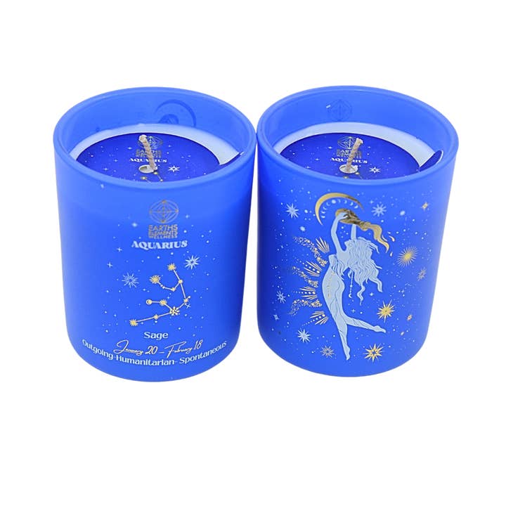 Earths Elements Wholesale - Wholesale Jar/Filled Candle - Zodiac Candle, Aquarius - pack of 61