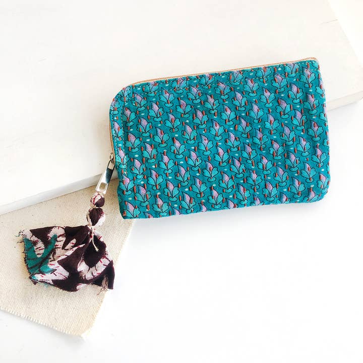 WorldFinds - Wholesale Card Holder - Women's - Kantha Tasseled Card Pouch3