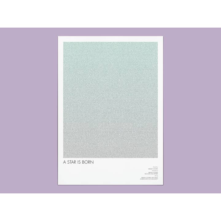 Poster artistico della sceneggiatura di A Star is Born 2018 per la vendita all'ingrosso da parte di Fade Out Prints