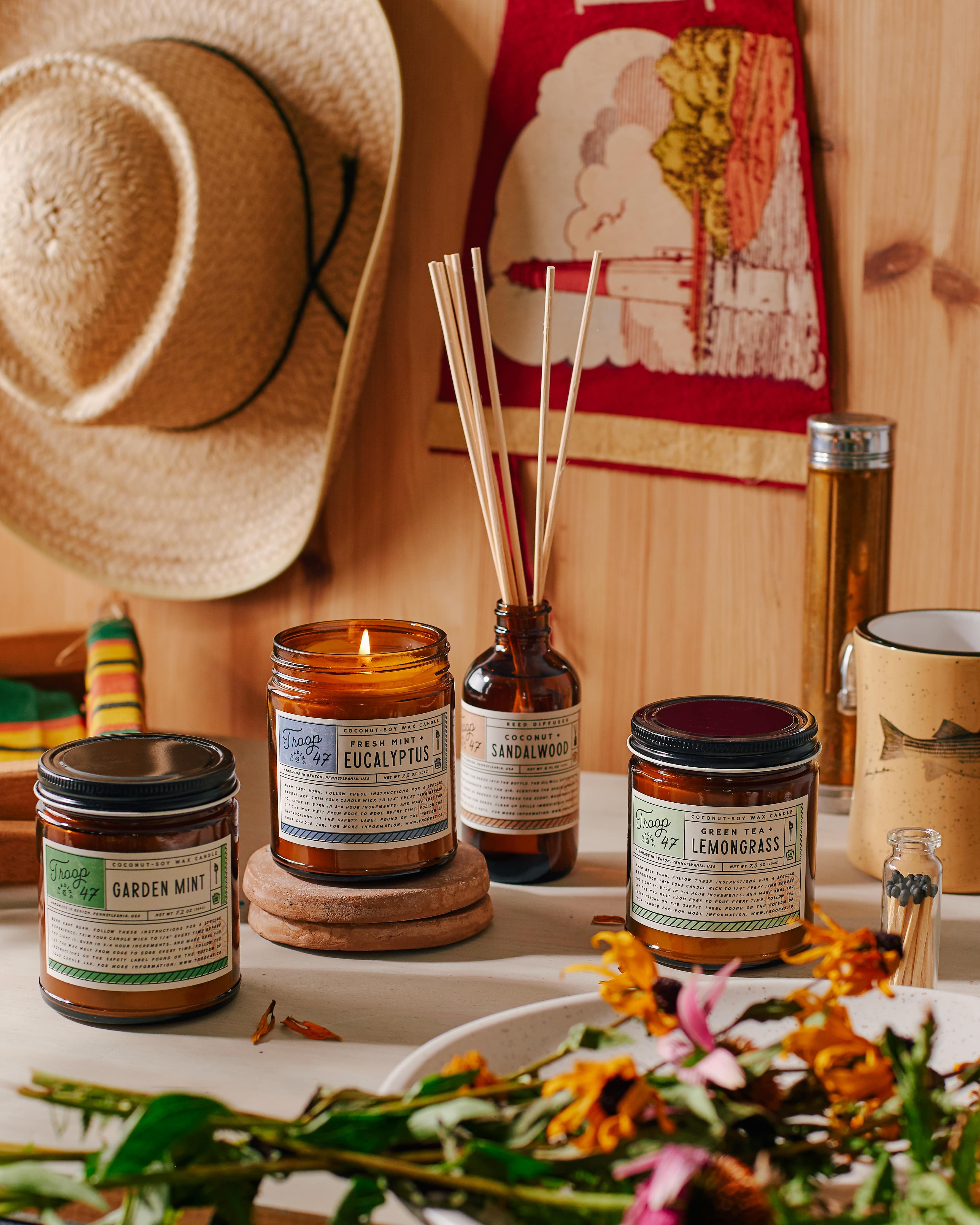 Troop 47 Trading Co. - Wholesale Jar/Filled Candle - Garden Mint Candle Jar1