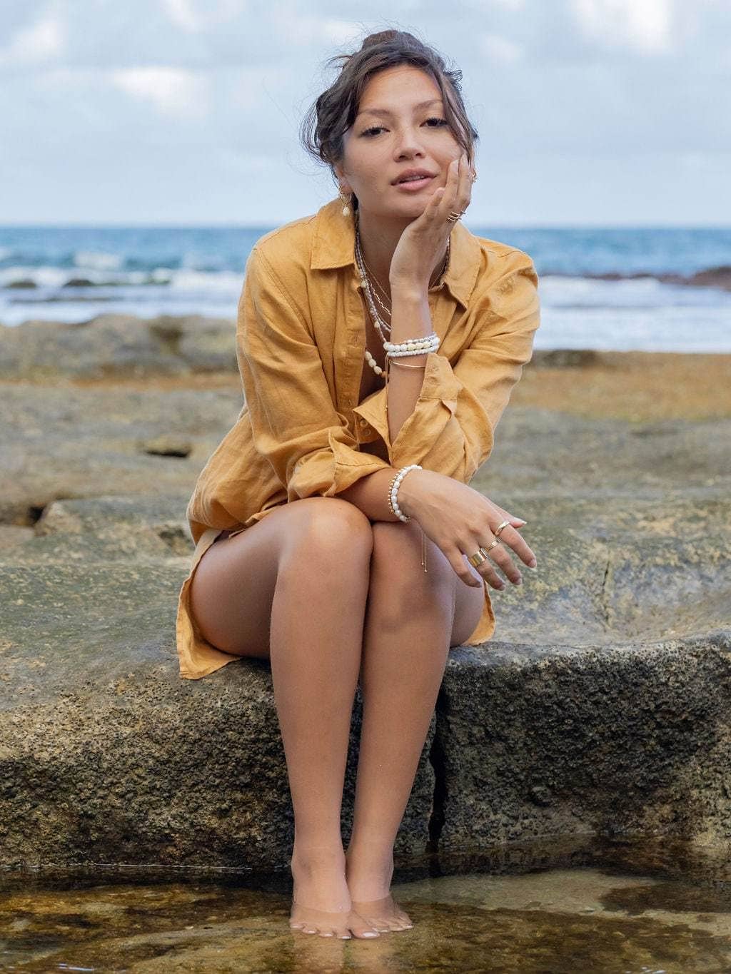 Ke Aloha Jewelry - Wholesale Hoop Earrings - Pikake Gold Hoop Earrings - Pikake7