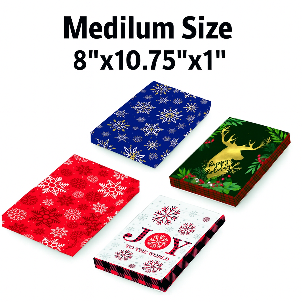 Angels Craft – wholesale Gift box – Christmas Gift Boxes – Medium 4ct, 8"x10.75"x1"1