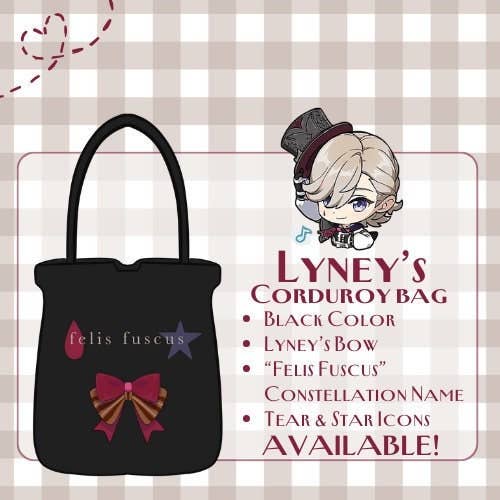 Borsa Tote in Velluto a Coste Lyney - Serie Moderna AU Genshin Impact per la vendita all'ingrosso da parte di Studio Ayu