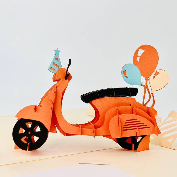 Vespa Adventure POP UP GREETING CARD 3D Pop Up Card Handmade for wholesale by The Paper Mix
