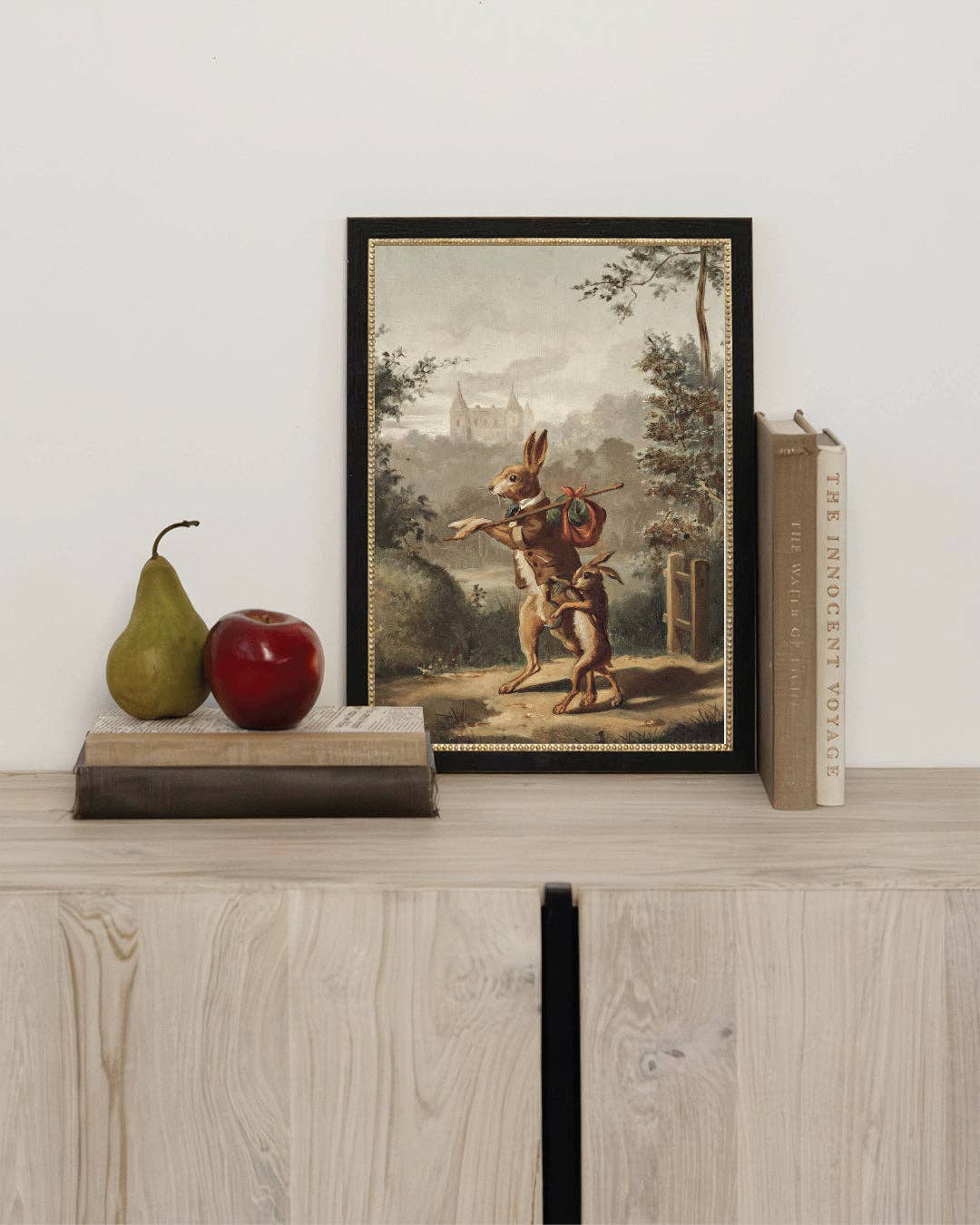 Petal Lane Home - Wholesale Wall Art Set - Traveling Rabbit Framed Antique Art1