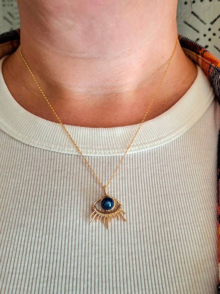 All Seeing Eye Pendant Necklace for wholesale by Cat Horn Accessory