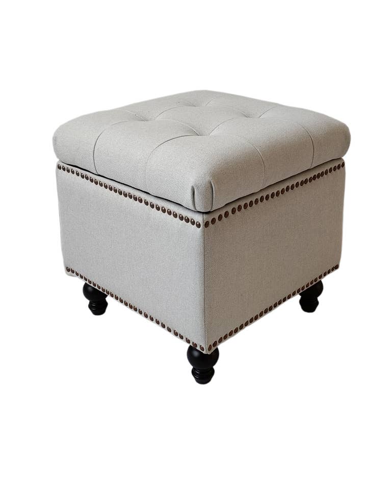 Met flanellen beklede Beckmann Tufting opbergpoef voor wholesale door Seat4uhome