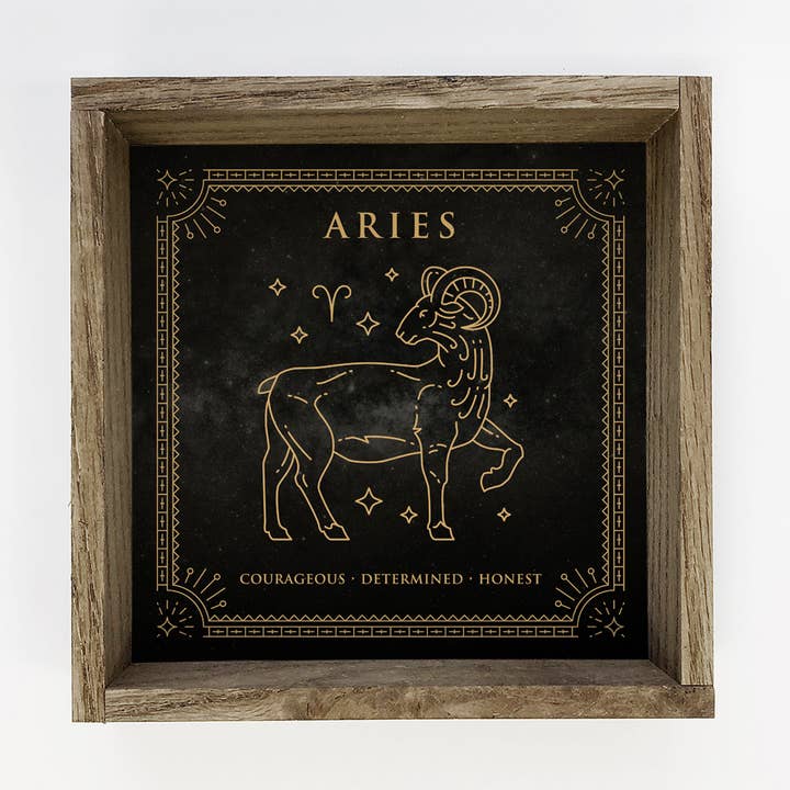 Aries Zodiac Horoscope Sign Canvas and Wood Wall Art for wholesale by Hangout Home
