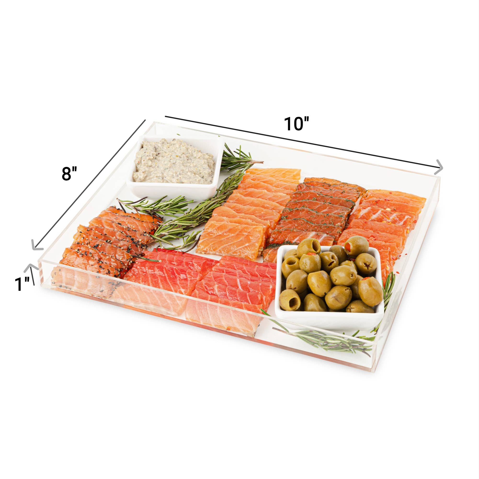 Hammont - Wholesale Serving Tray - Clear Acrylic Tray With PVC Lid (17x13x1, 15x11x1, 10x8x1)0