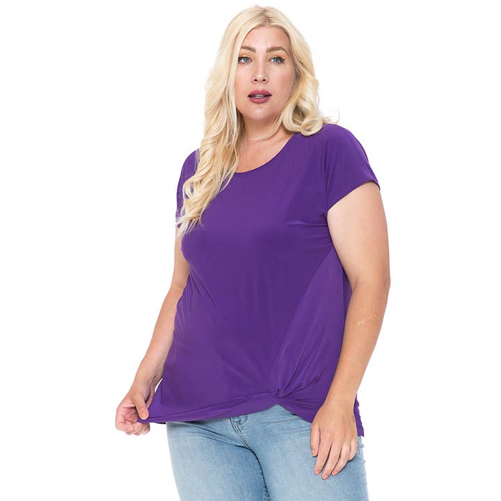 Azules Clothing - Vendita all'ingrosso Top in maglia - Donna - ITY Fabric ATP-2329PSX-Plus - Top con nodo anteriore in tinta unita46