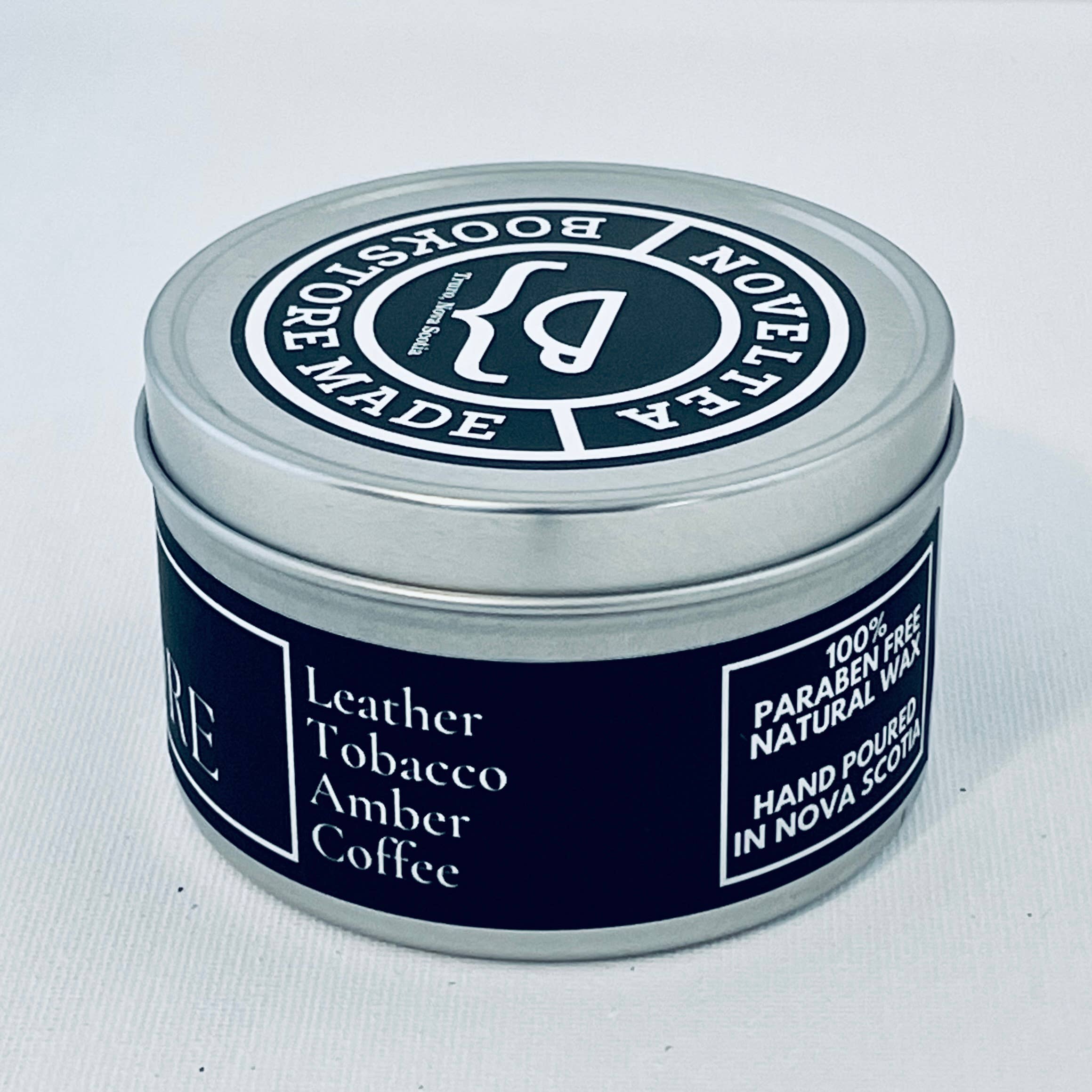 NovelTea Bookstore & Gifts - Wholesale Travel Candles - Old Bookstore - Leather & Coffee Scented Black Label Candle2