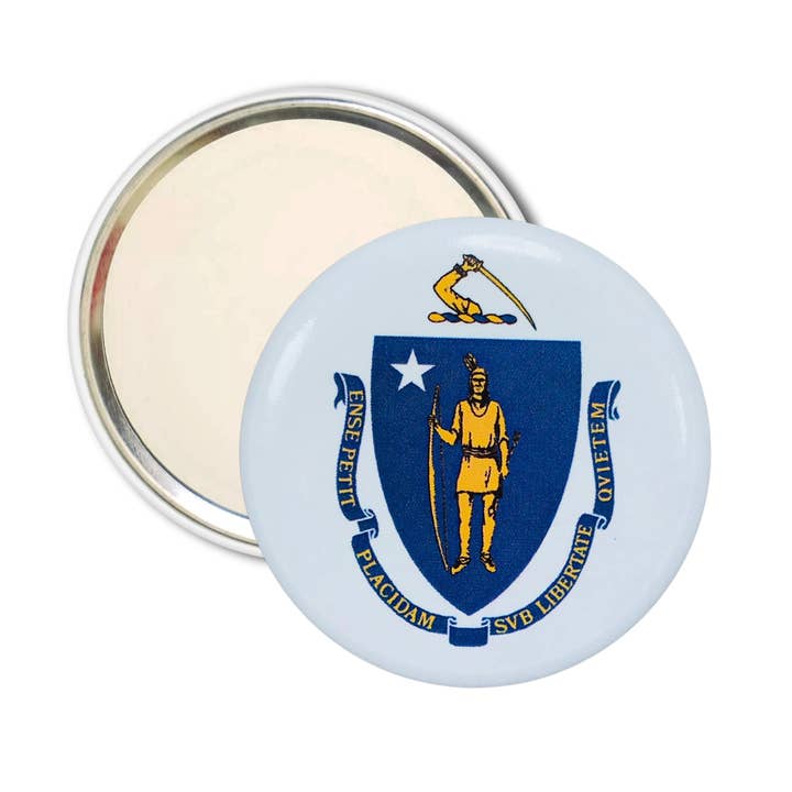 Purse Mirror - State Flag Massachusetts - USA for wholesale by Worldwide Souvenirs