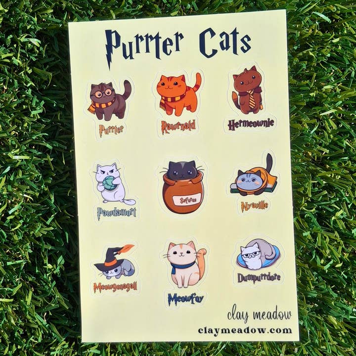 HOJA DE PEGATINAS DE GATOS MÁGICOS HP para venta al por mayor de Clay Meadow