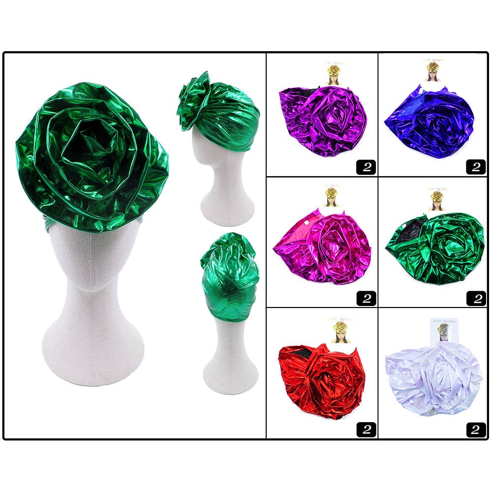 Sensibling Corp. - Wholesale Turban - Women's - 12PCS - Metallic Turban Hats1