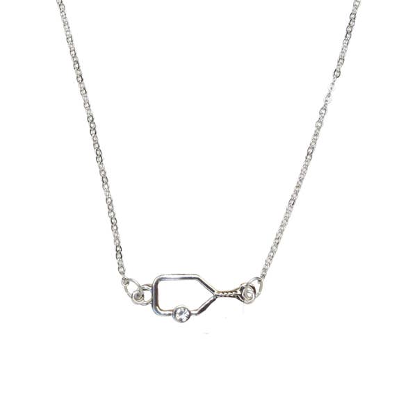 Pickleball Rhinestone Charm halskæde for engroshandel hos Sportybella